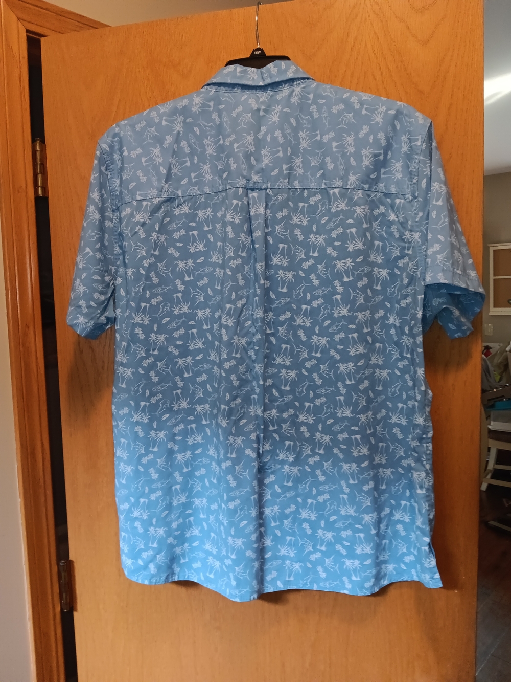 Mens Size XXL Croft & Barrow Blue Short-Sleeve Slim Fit Button-Down Shirt - Picture 2 of 3